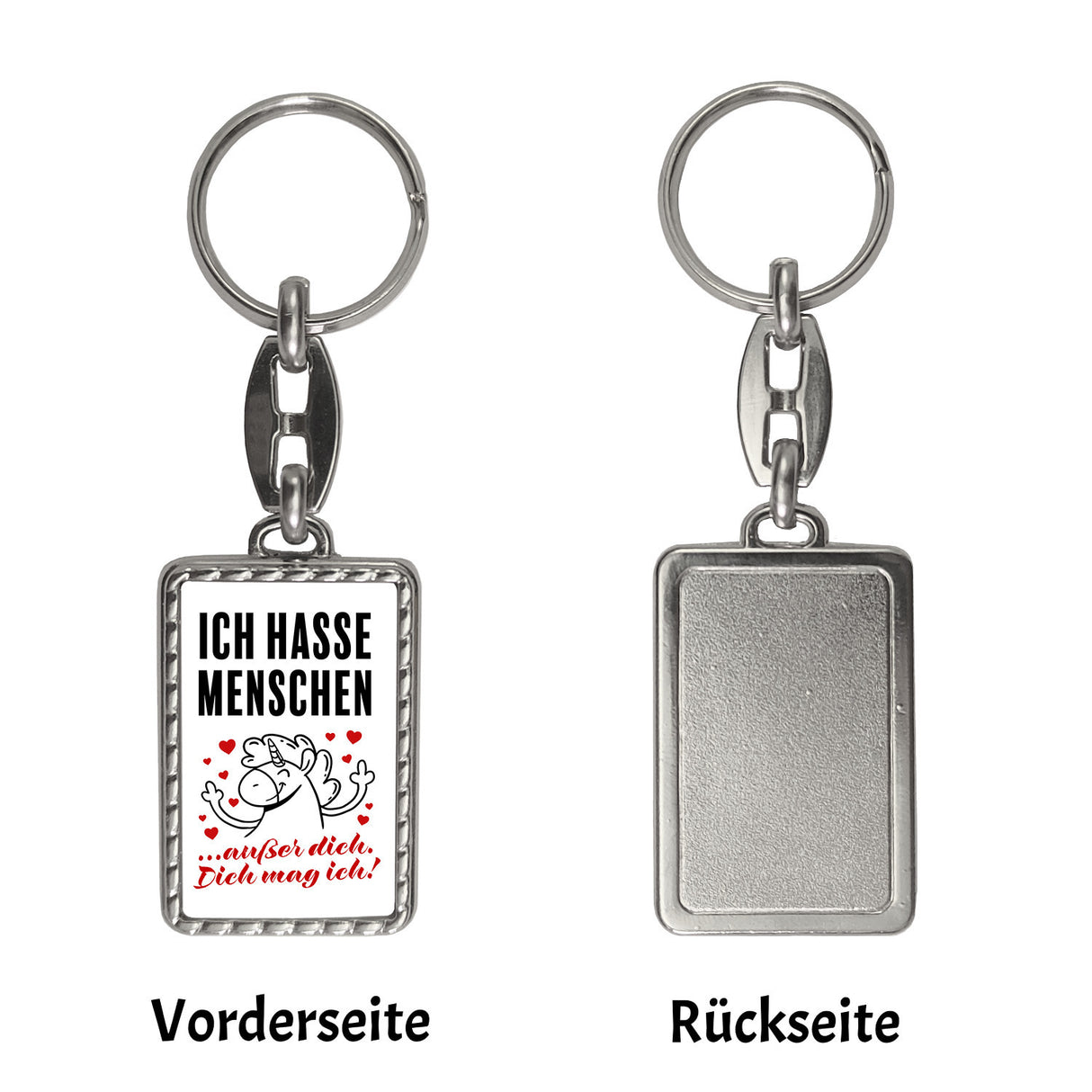 Ich hasse Menschen außer dich Einhorn Schlüsselanhänger
