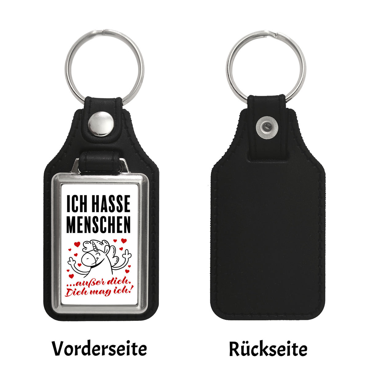 Ich hasse Menschen außer dich Einhorn Schlüsselanhänger