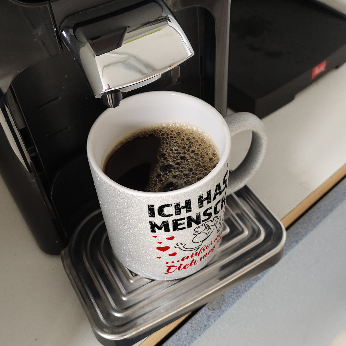 Ich hasse Menschen - außer dich Einhorn Valentinstag Kaffeebecher