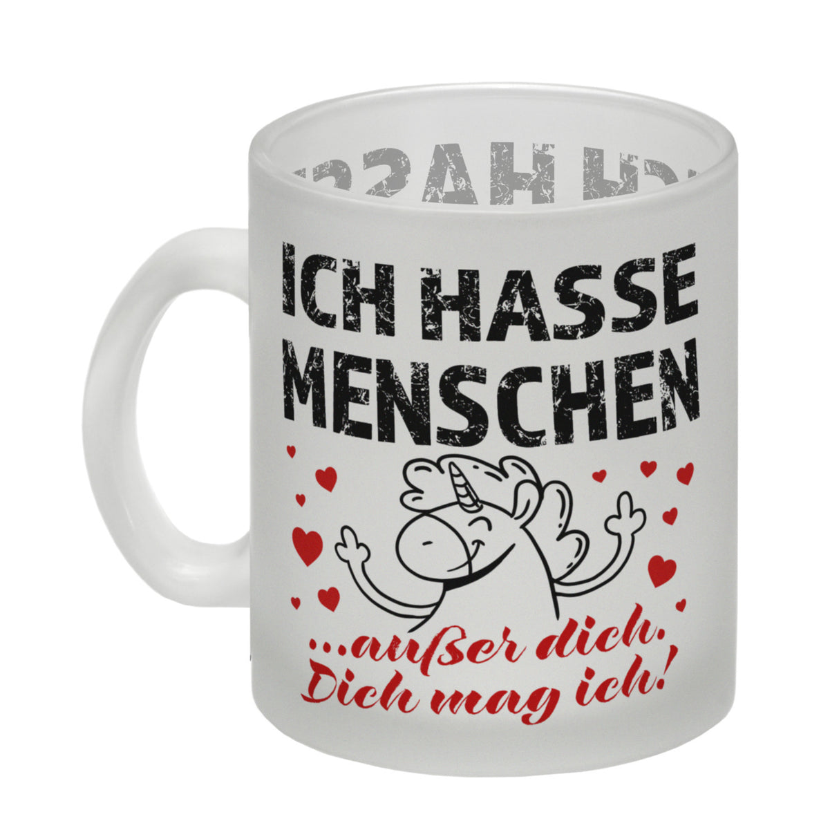 Ich hasse Menschen - außer dich Einhorn Valentinstag Kaffeebecher