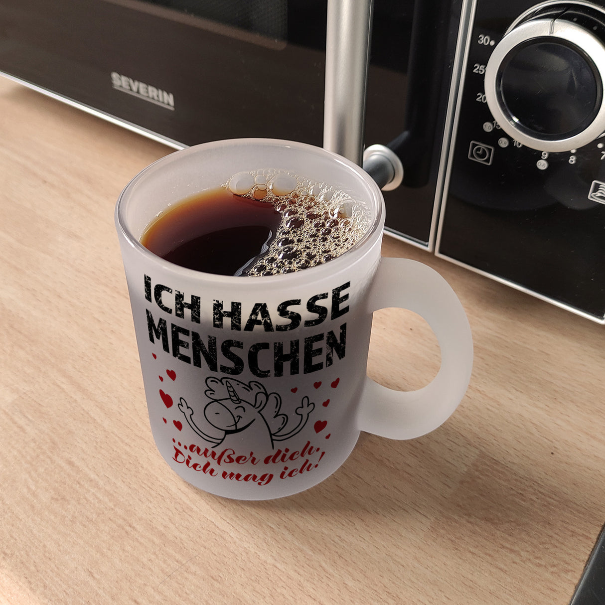 Ich hasse Menschen - außer dich Einhorn Valentinstag Kaffeebecher