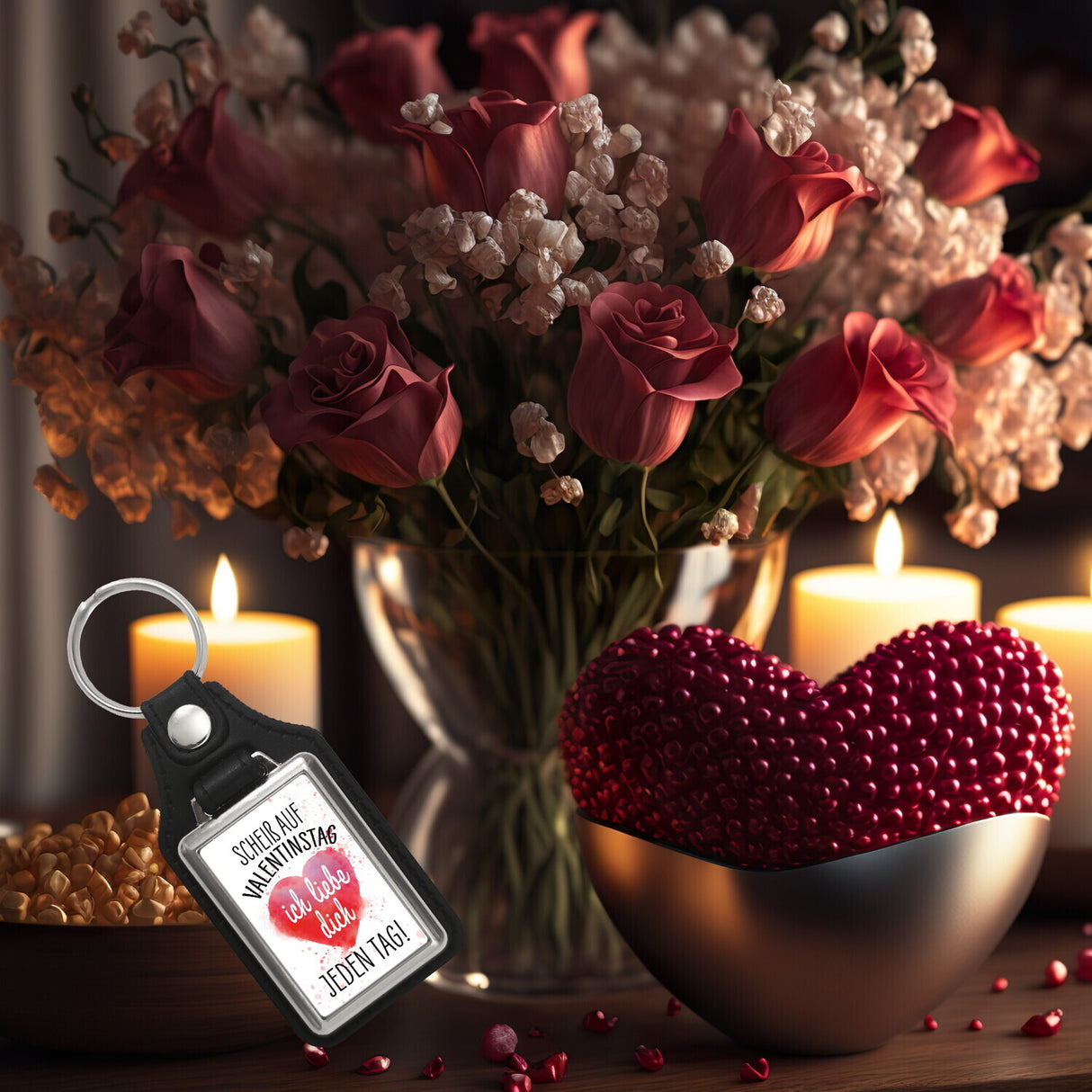 Scheiß auf Valentinstag ich liebe dich jeden Tag Schlüsselanhänger