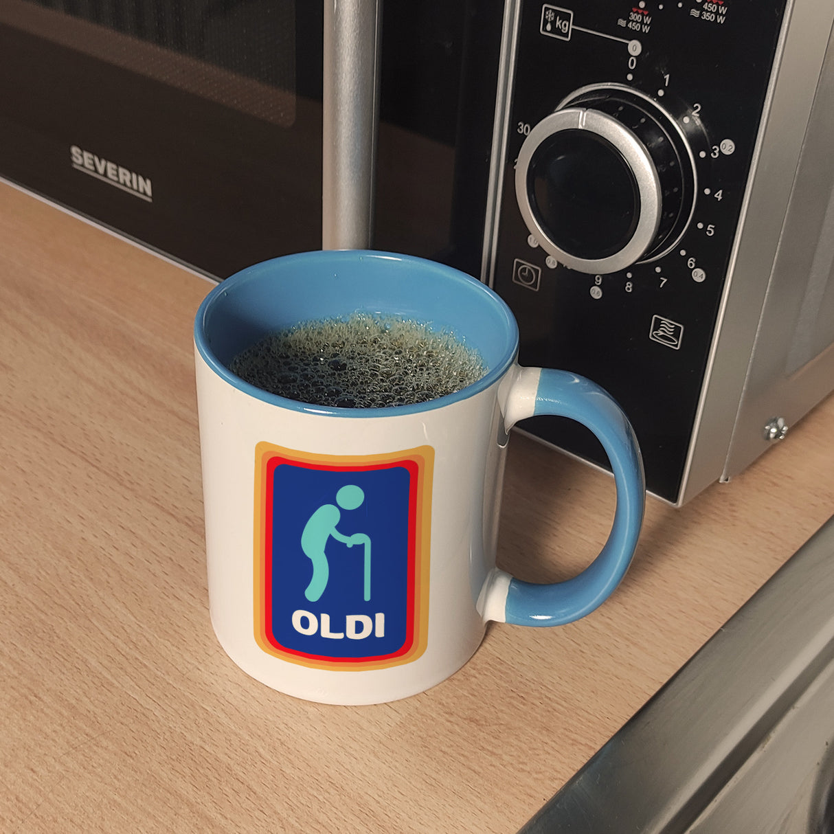 Oldi Discounter Kaffeebecher für Papa