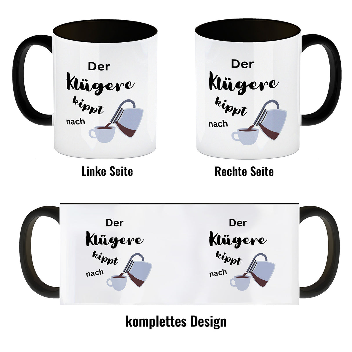 Der Klügere kippt Kaffee nach Kaffeebecher