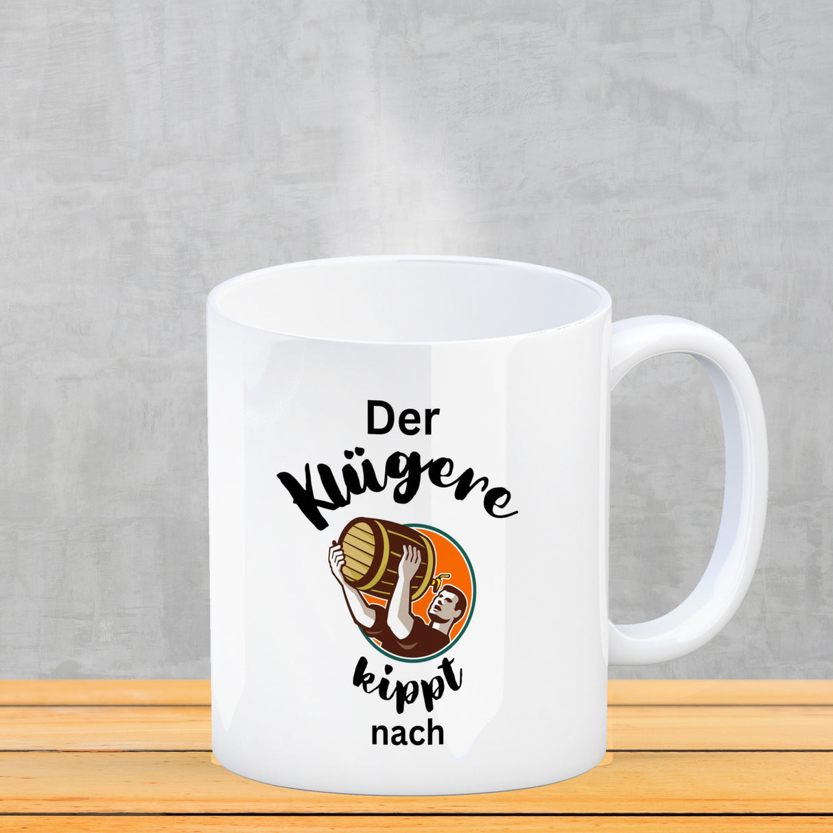 Der Klügere kippt Kaffee nach Kaffeebecher