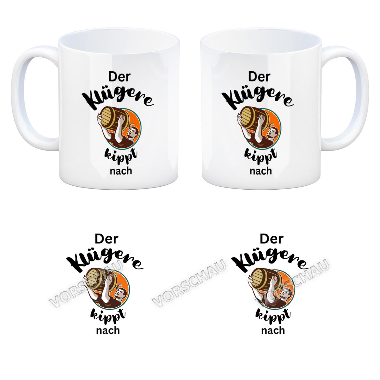 Der Klügere kippt Kaffee nach Kaffeebecher