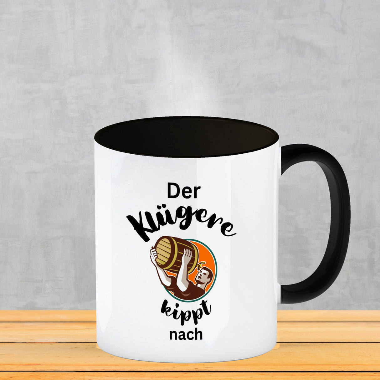 Der Klügere kippt Kaffee nach Kaffeebecher
