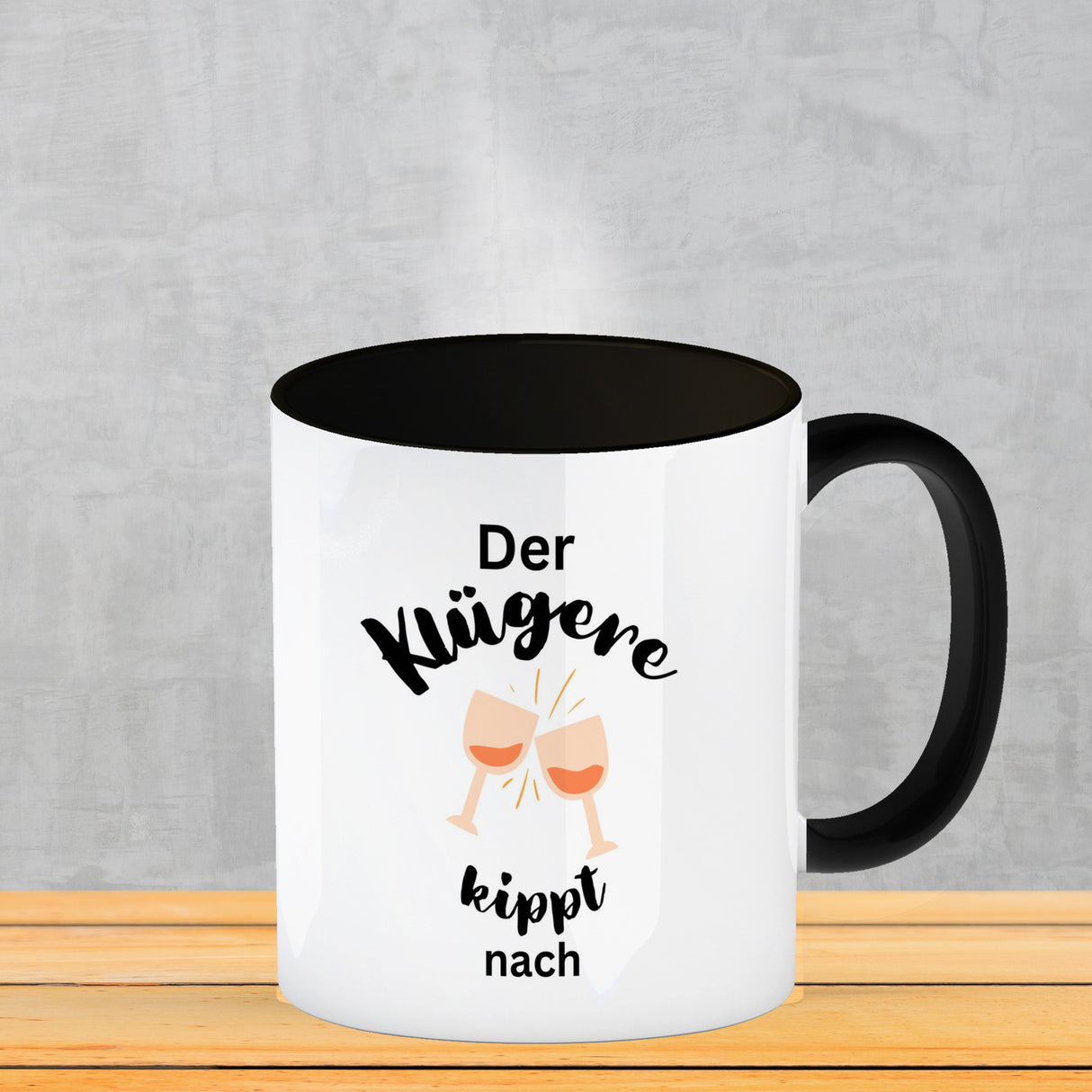 Der Klügere kippt Kaffee nach Kaffeebecher