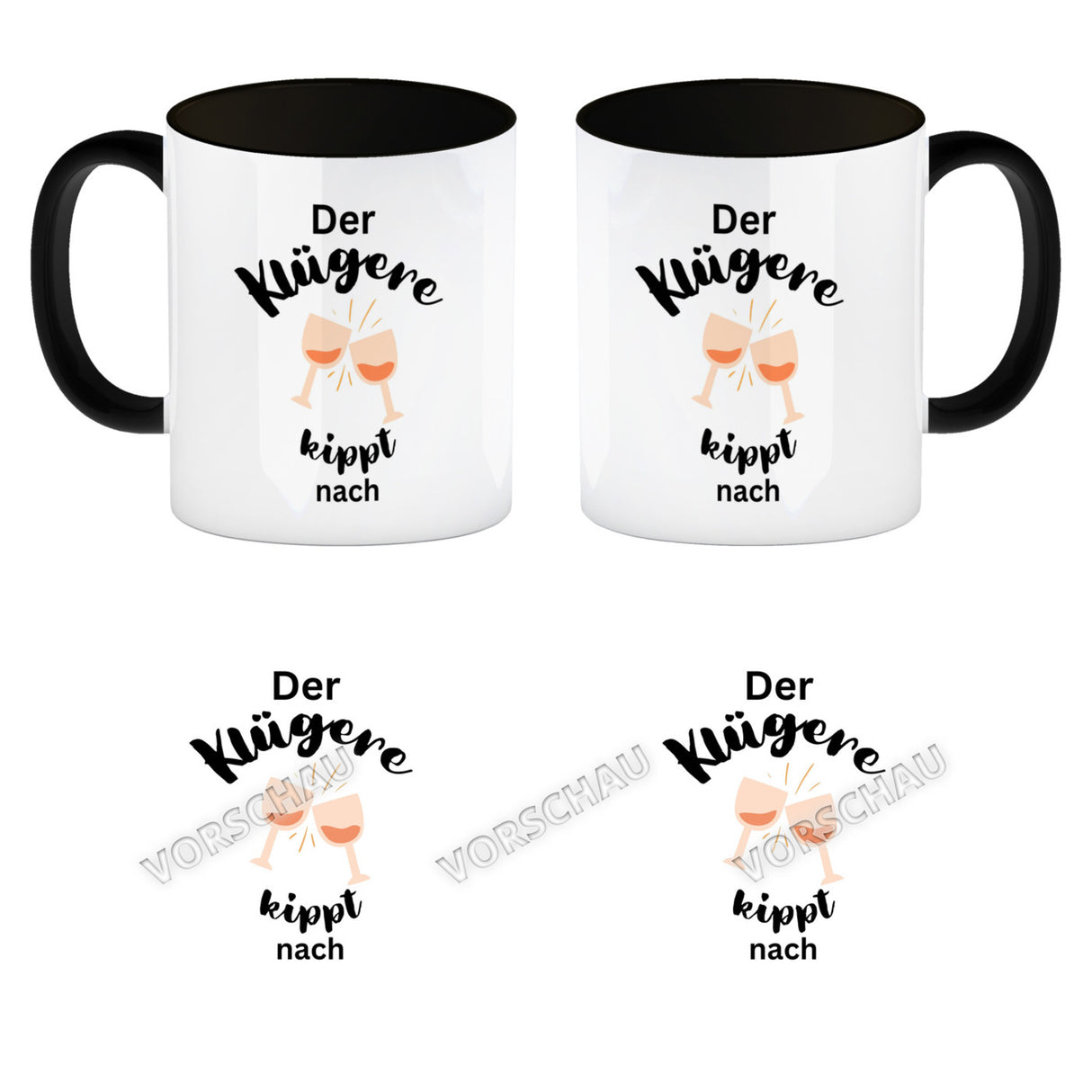 Der Klügere kippt Kaffee nach Kaffeebecher
