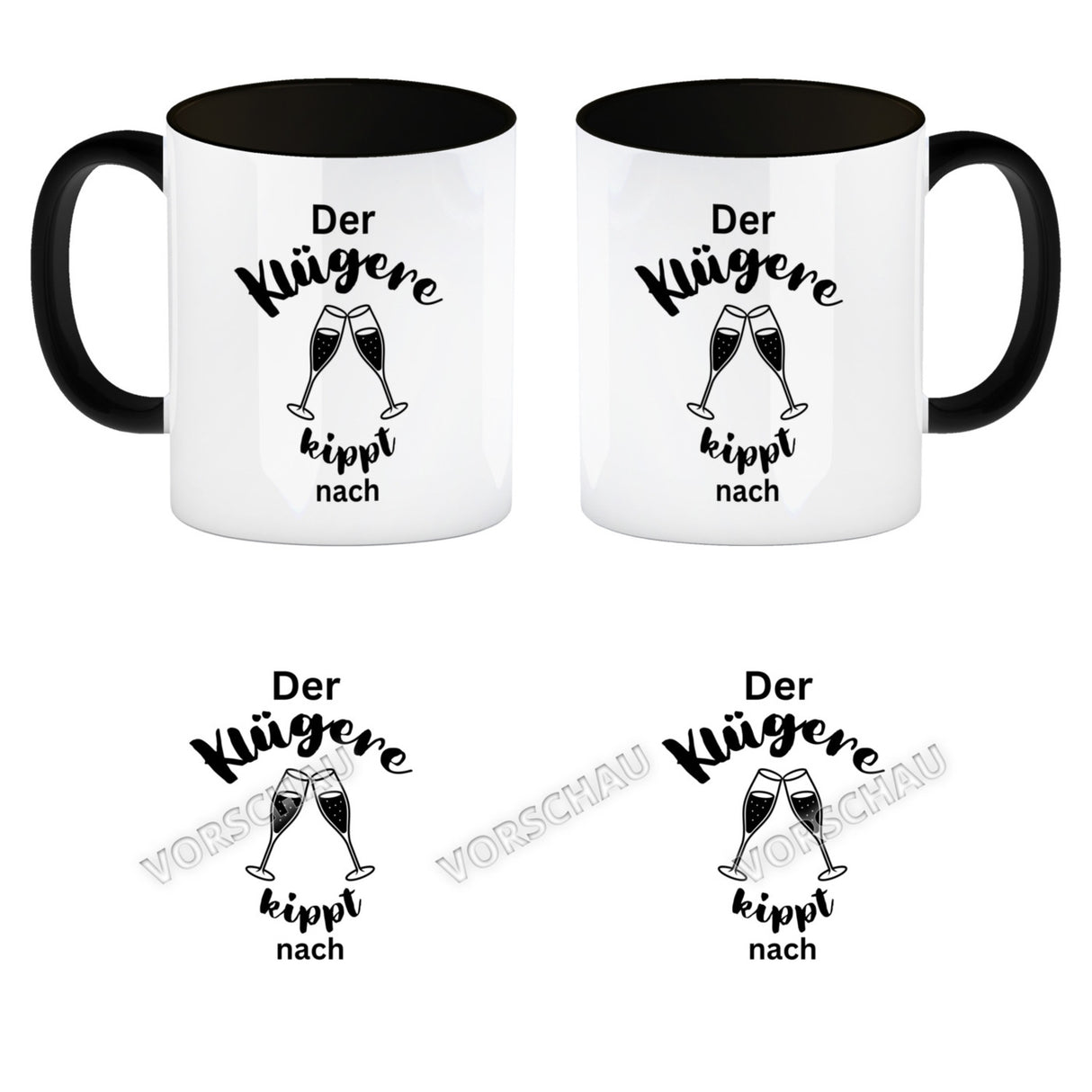 Der Klügere kippt Kaffee nach Kaffeebecher