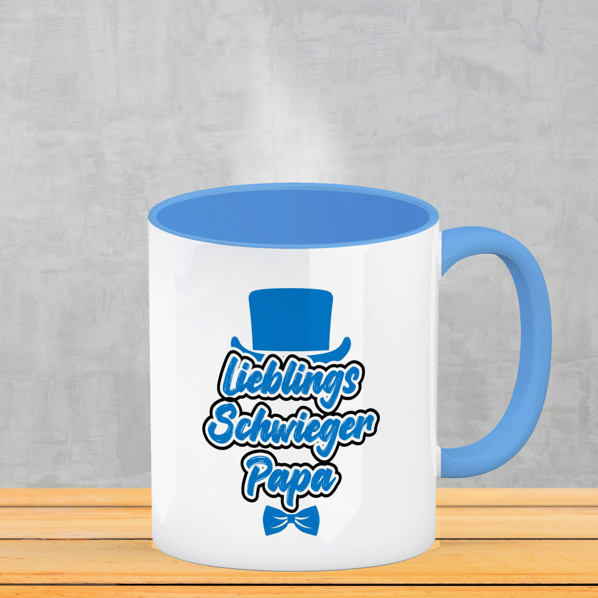 Lieblingsschwiegerpapa Kaffeebecher - Mit Zylinder und Fliege als Geburtstagsgeschenk