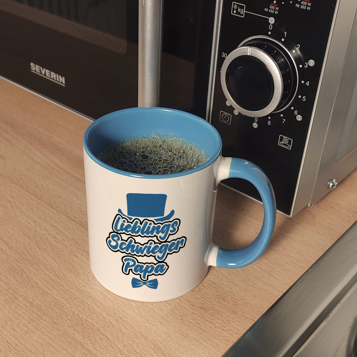 Lieblingsschwiegerpapa Kaffeebecher - Mit Zylinder und Fliege als Geburtstagsgeschenk