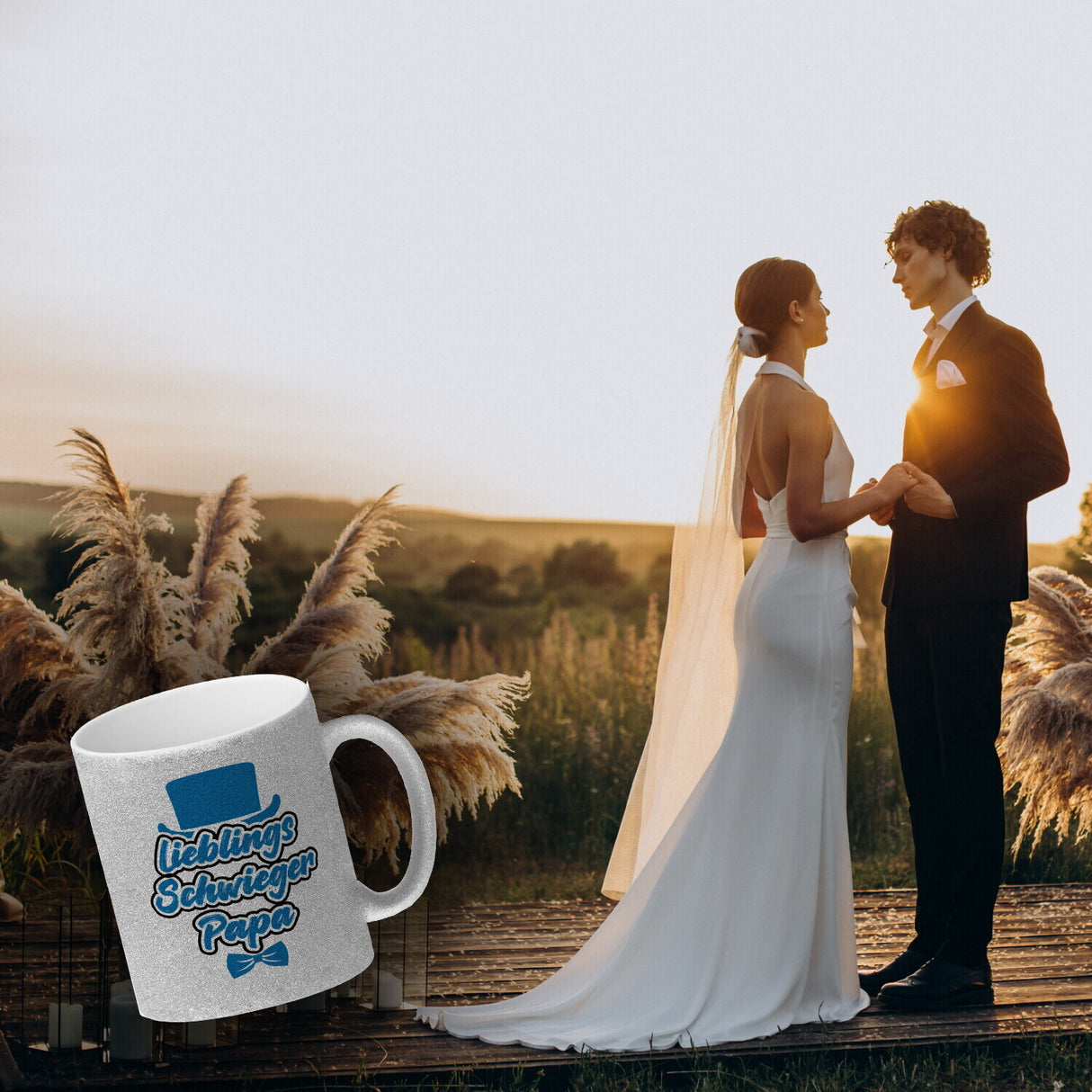 Lieblingsschwiegerpapa Kaffeebecher - Mit Zylinder und Fliege als Geburtstagsgeschenk