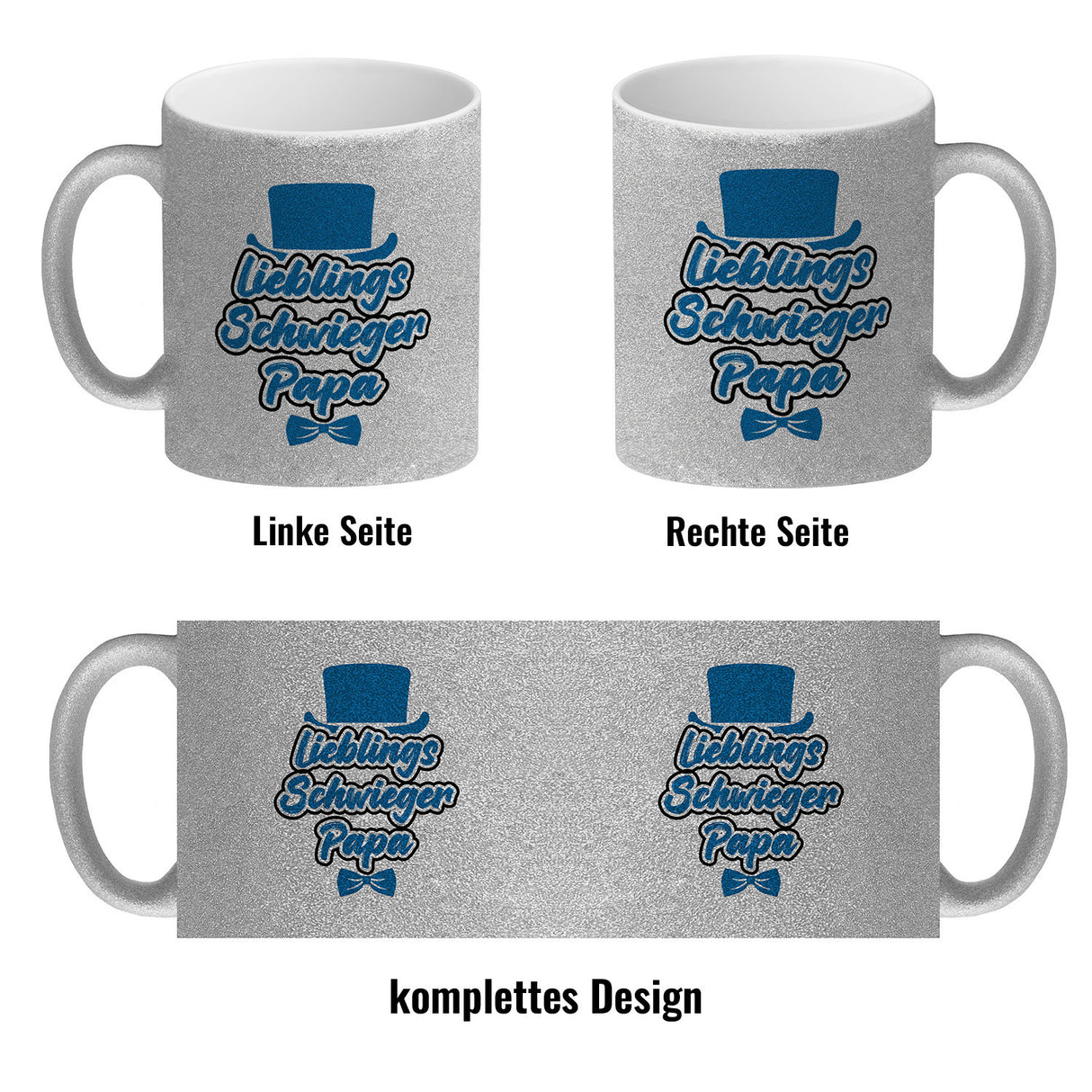 Lieblingsschwiegerpapa Kaffeebecher - Mit Zylinder und Fliege als Geburtstagsgeschenk