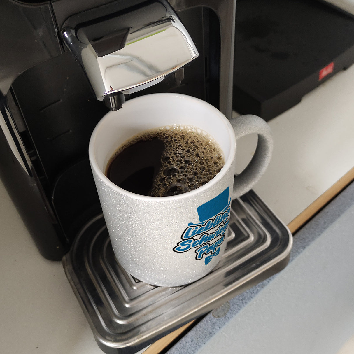 Lieblingsschwiegerpapa Kaffeebecher - Mit Zylinder und Fliege als Geburtstagsgeschenk