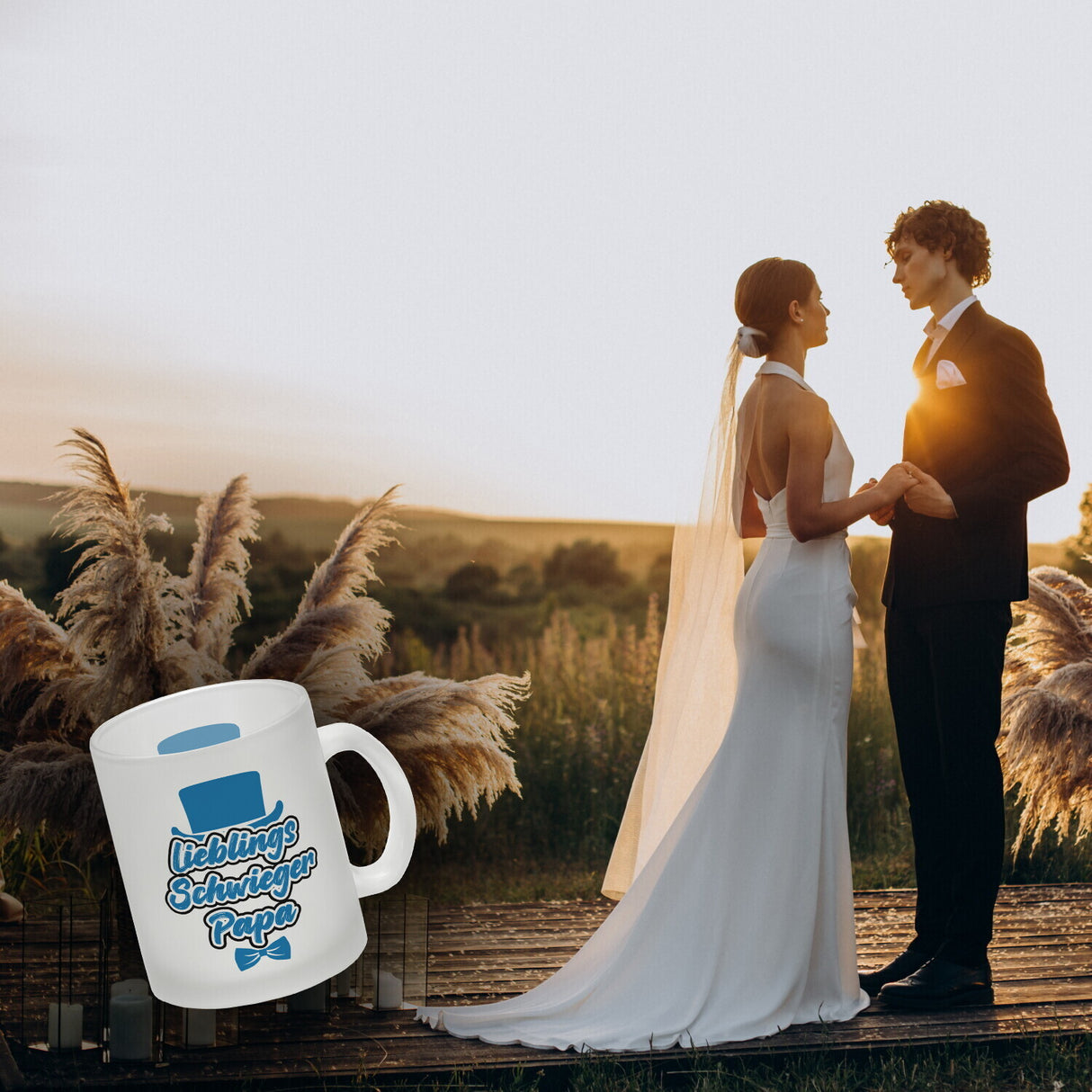 Lieblingsschwiegerpapa Kaffeebecher - Mit Zylinder und Fliege als Geburtstagsgeschenk