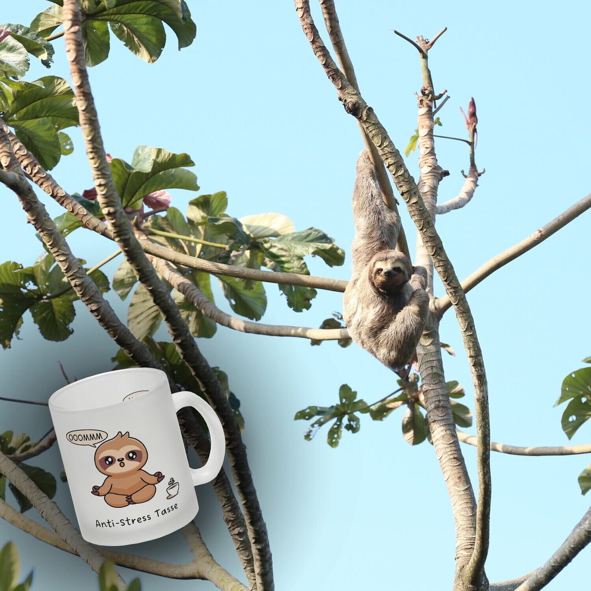 Anti Stress Faultier Kaffeebecher