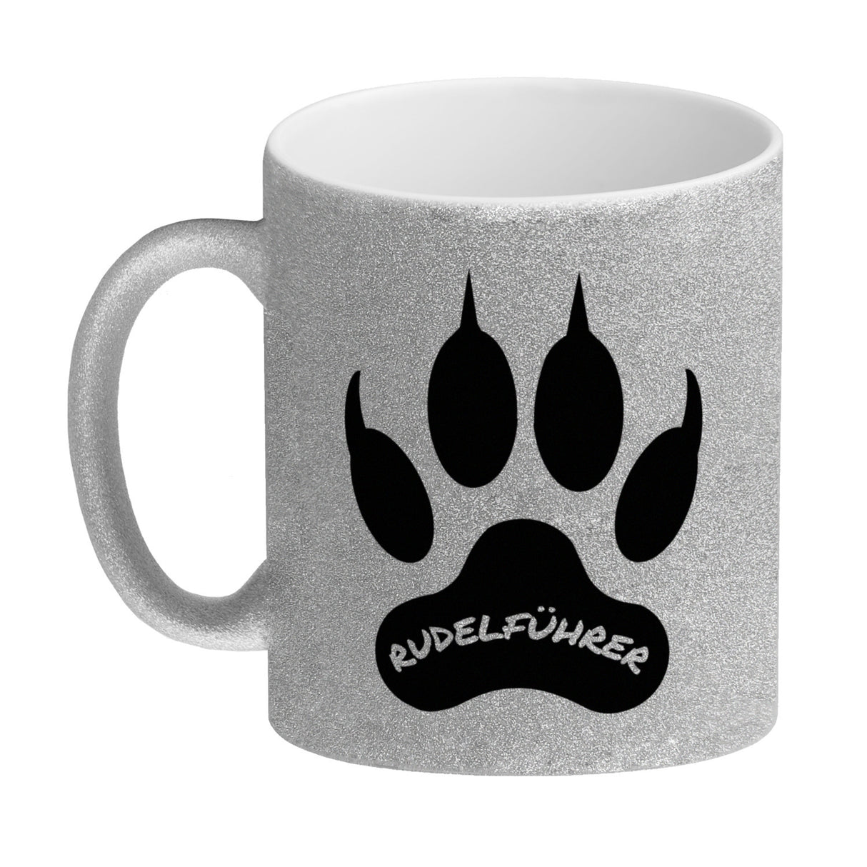 Rudelführer Pfotenabdruck Kaffeebecher mit Wolf Motiv