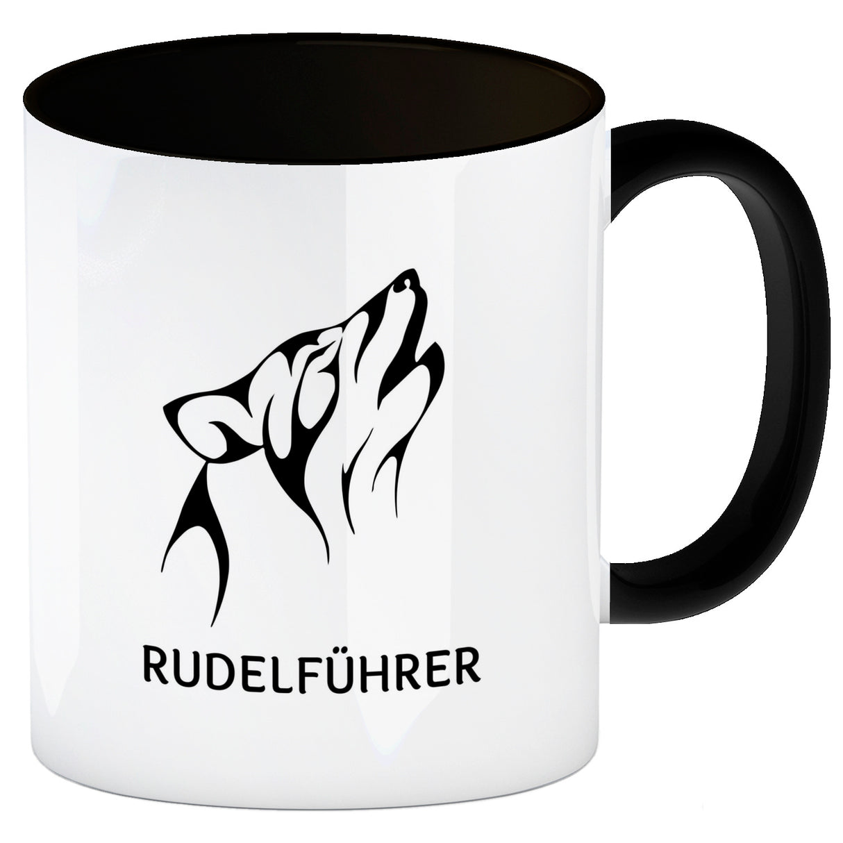 Rudelführer Pfotenabdruck Kaffeebecher mit Wolf Motiv