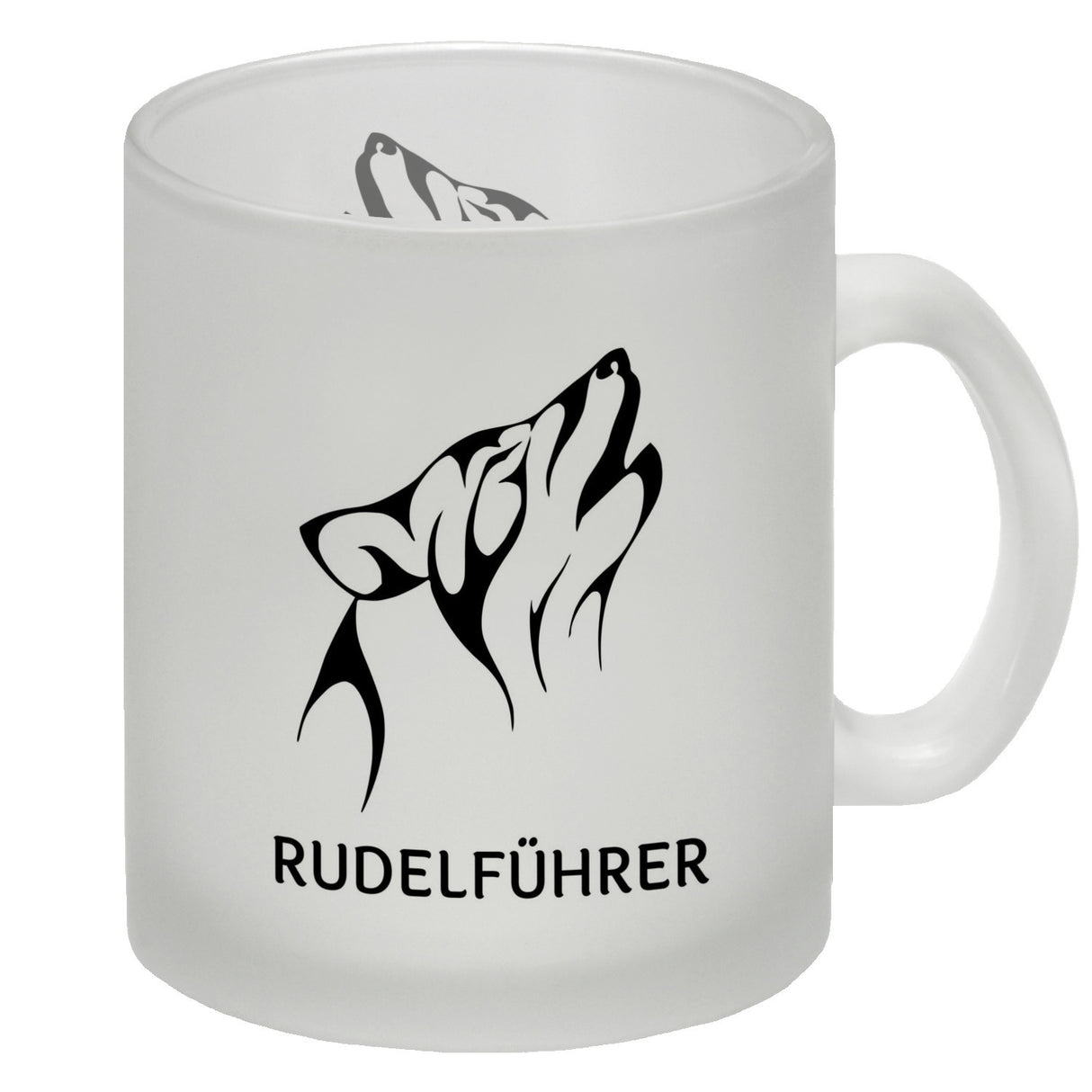 Rudelführer Pfotenabdruck Kaffeebecher mit Wolf Motiv