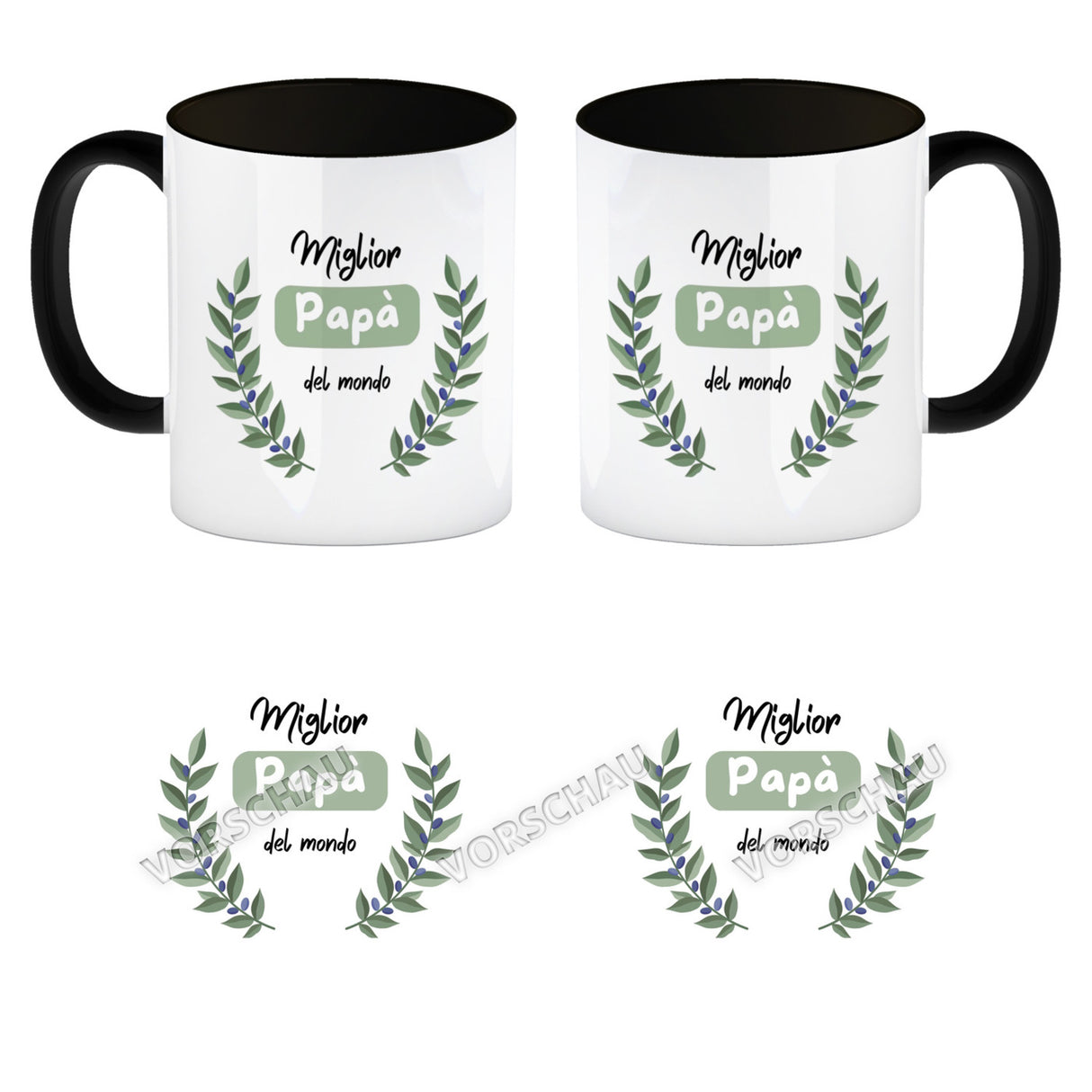Migliore Mamma del mondo Kaffeebecher mit Olivenzweig