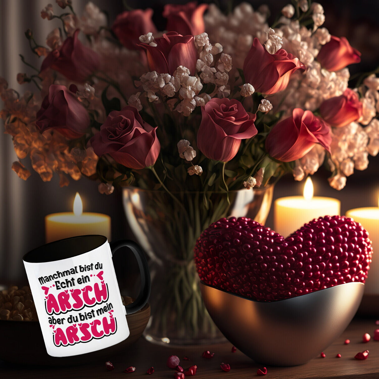 Manchmal bist du echt ein Arsch Kaffeebecher mit Spruch zum Valentinstag