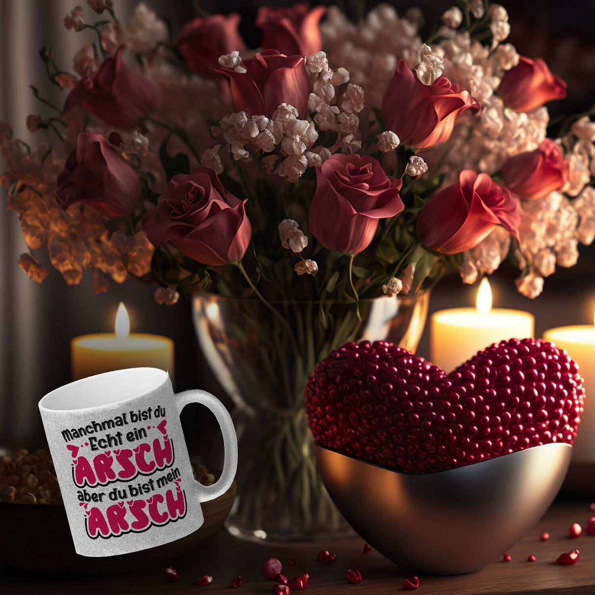 Manchmal bist du echt ein Arsch Kaffeebecher mit Spruch zum Valentinstag