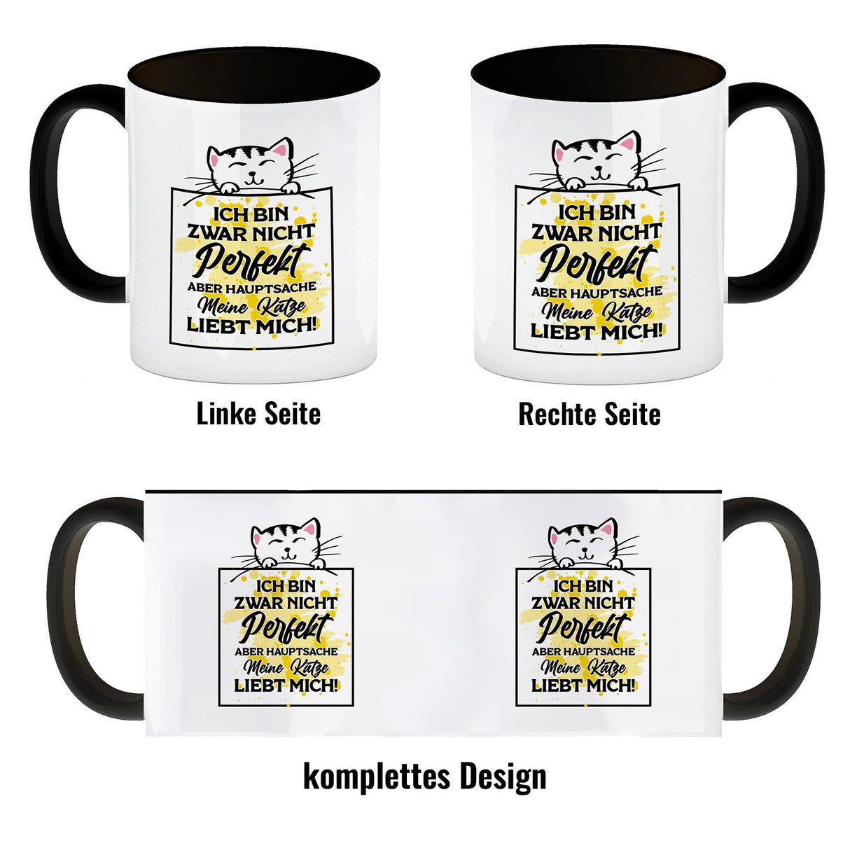 Meine Katze liebt mich Katzen Spruch Kaffeebecher für Katzenliebhaber