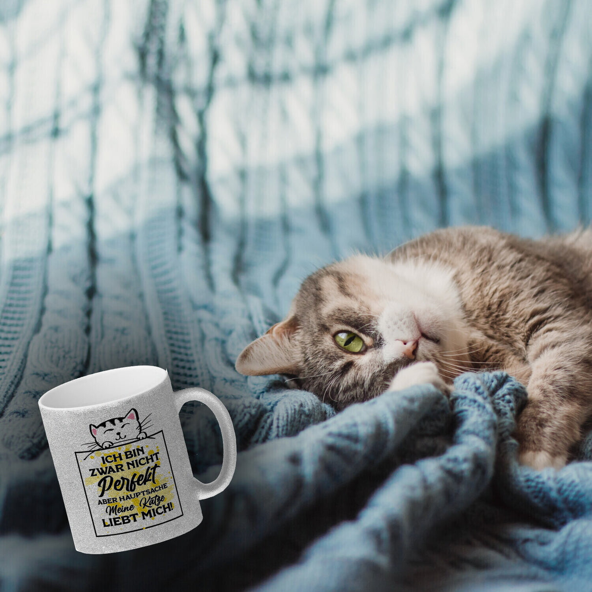Meine Katze liebt mich Katzen Spruch Kaffeebecher für Katzenliebhaber