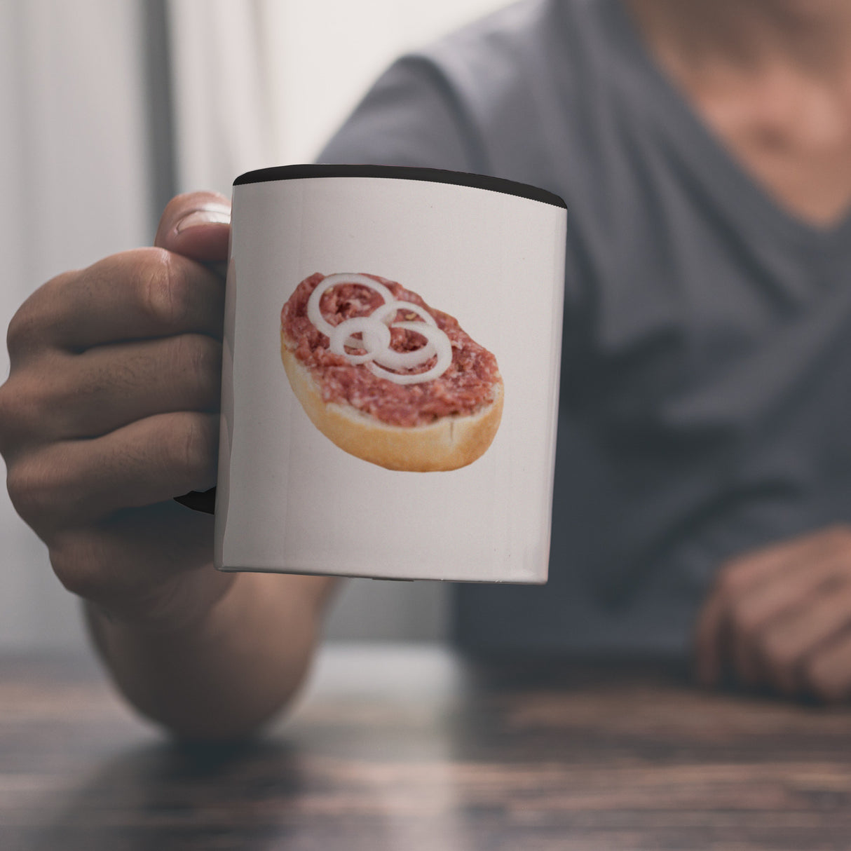 Mettbrötchen Kaffeebecher