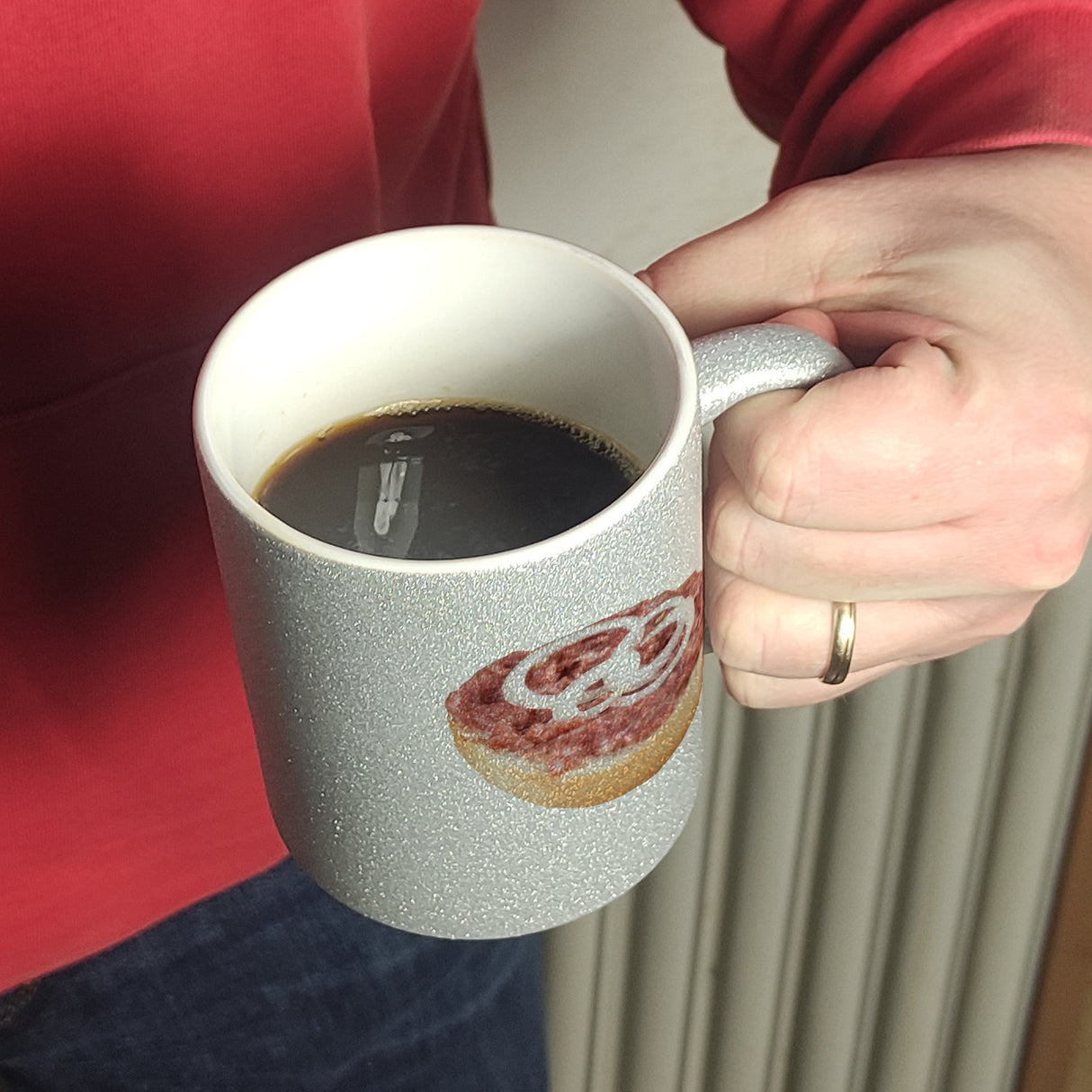 Mettbrötchen Kaffeebecher