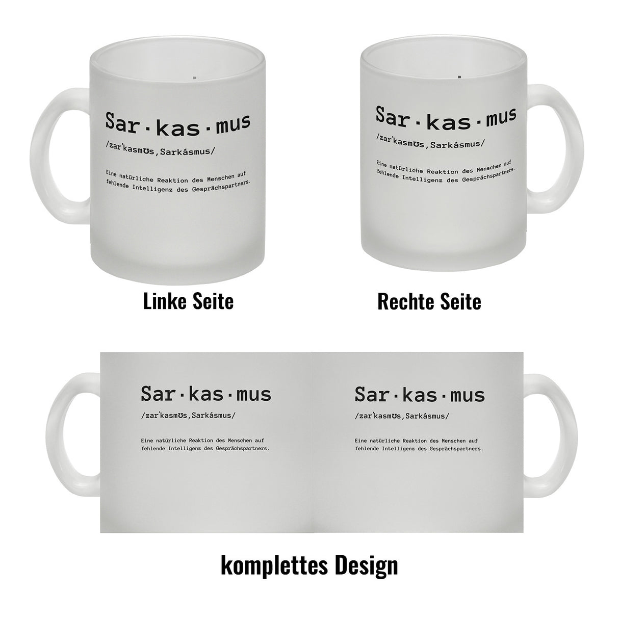 Sarkasmus Definiton Kaffeebecher mit Spruch