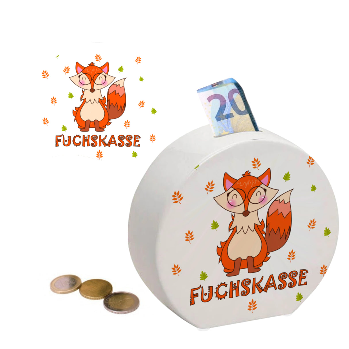 Fuchs Spardose mit Spruch Fox Bank