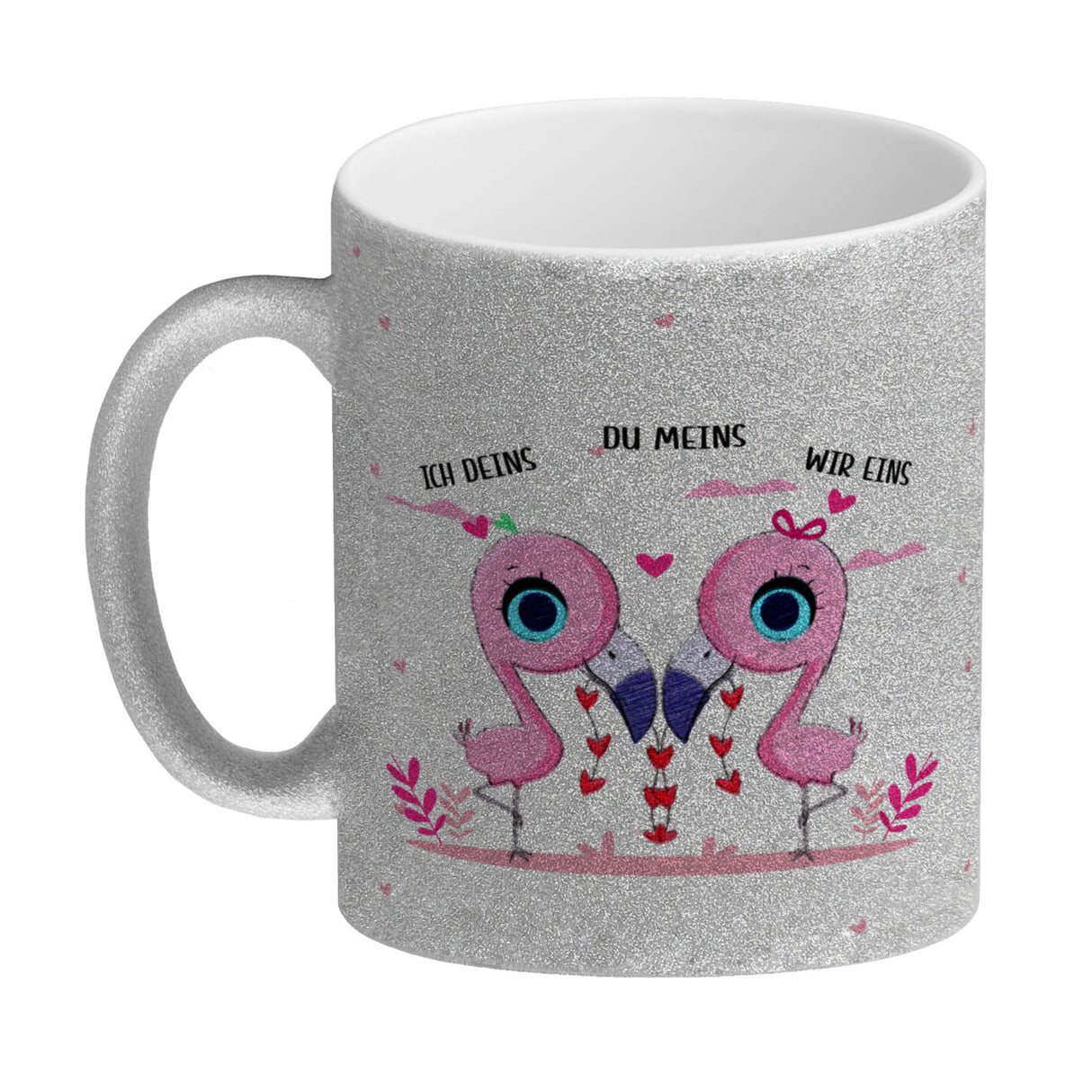 Flamingo Pärchen Kaffeebecher mit Spruch