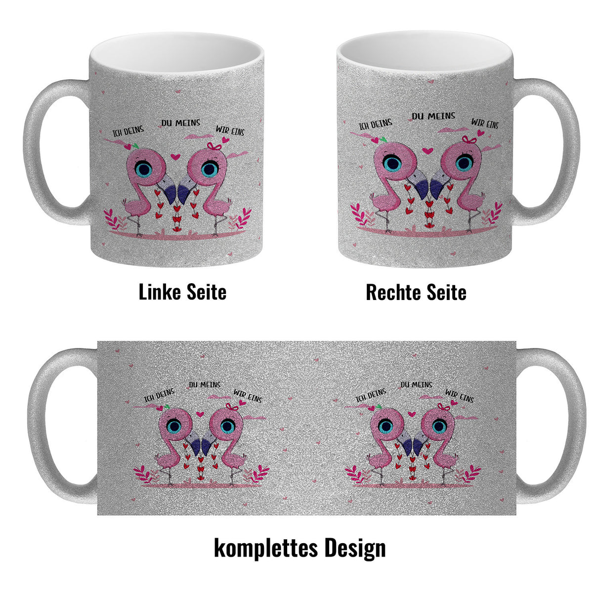 Flamingo Pärchen Kaffeebecher mit Spruch