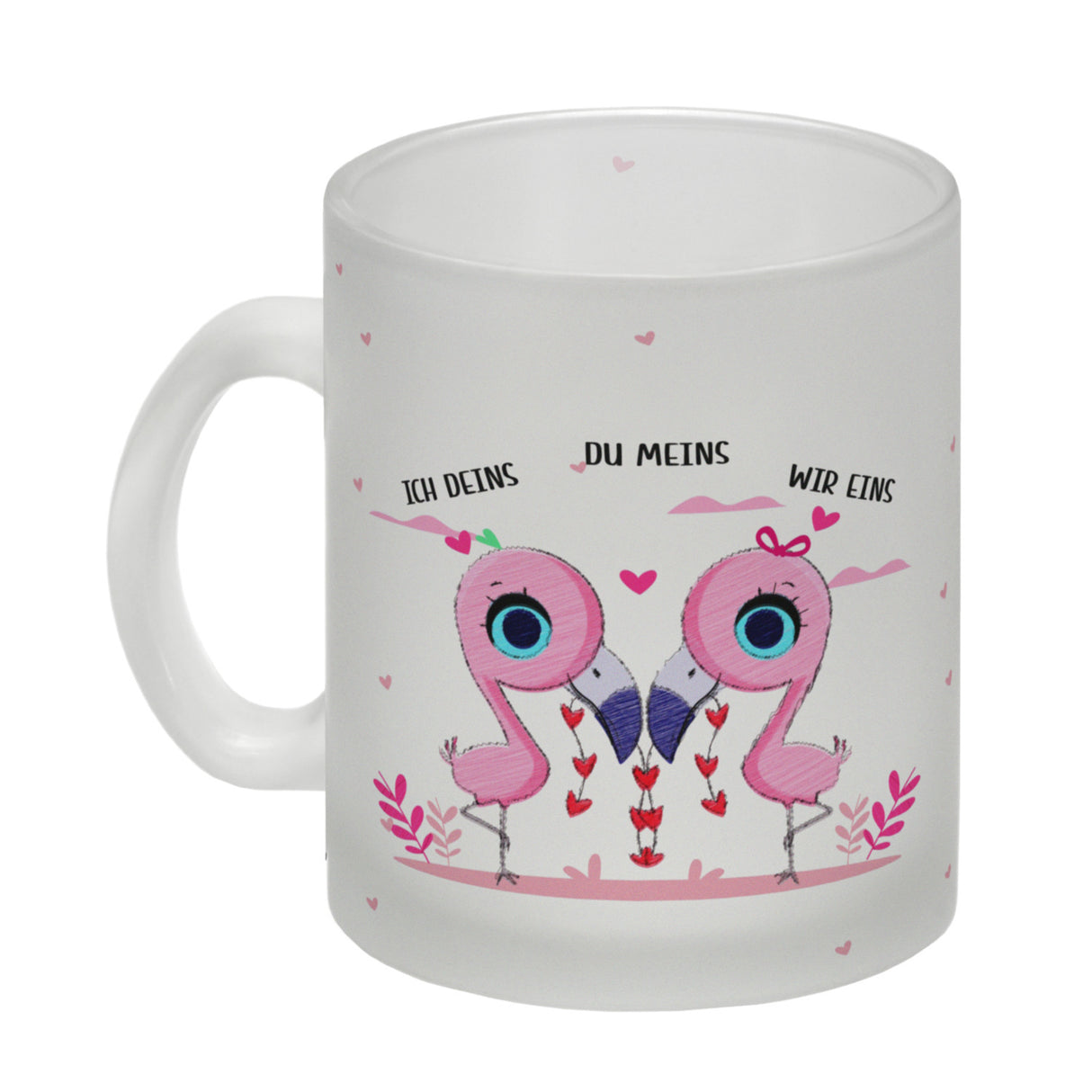 Flamingo Pärchen Kaffeebecher mit Spruch