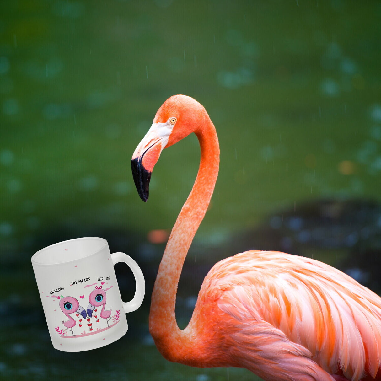 Flamingo Pärchen Kaffeebecher mit Spruch