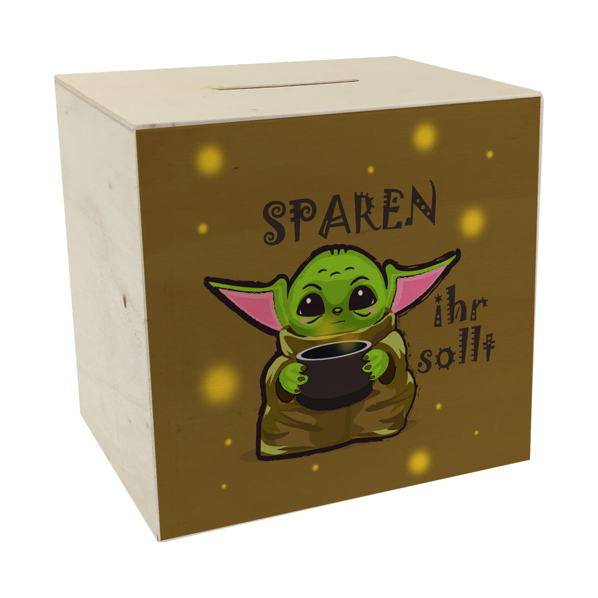 Science-Fiction Spardose mit Spruch Sparen ihr sollt