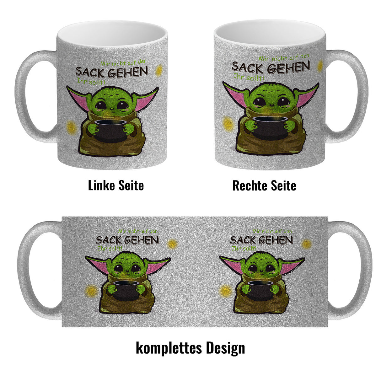 Science-Fiction Kaffeebecher mit Spruch nicht auf den Sack gehen ihr sollt