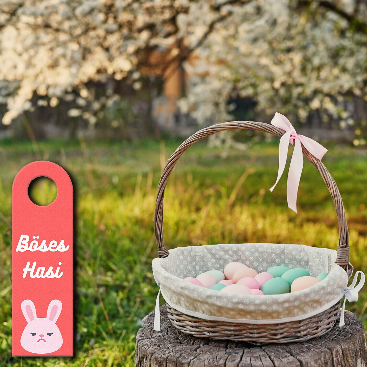 Gutes Hasi - Böses Hasi Hasen Türhänger -grün