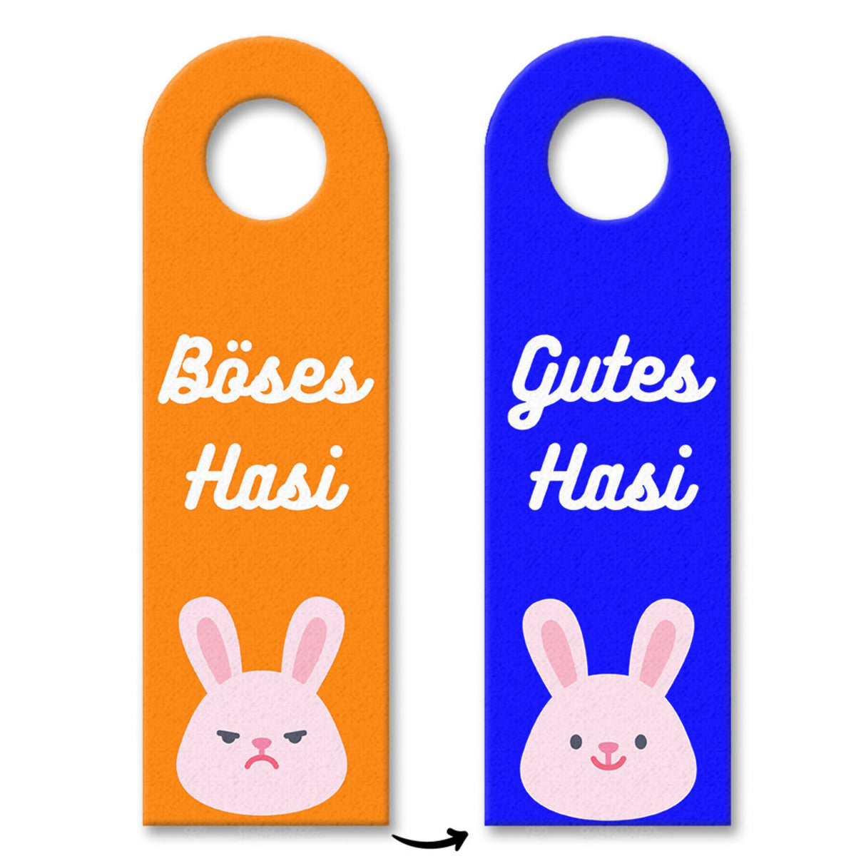 Gutes Hasi - Böses Hasi Hasen Türhänger -grün
