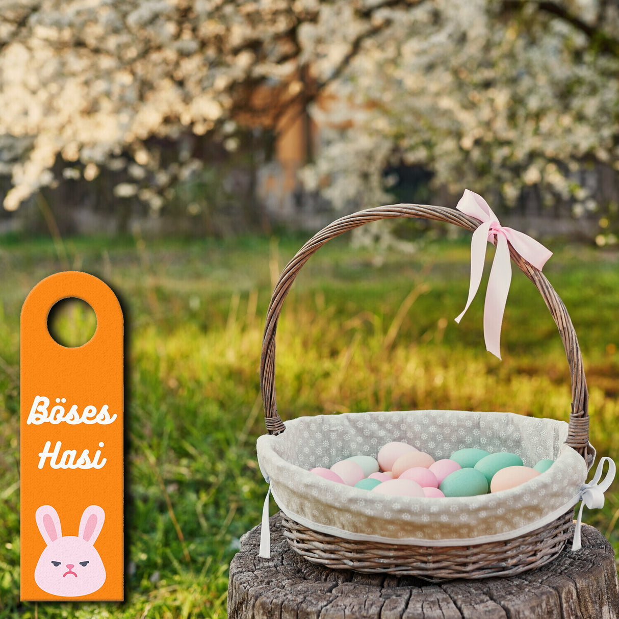 Gutes Hasi - Böses Hasi Hasen Türhänger -grün