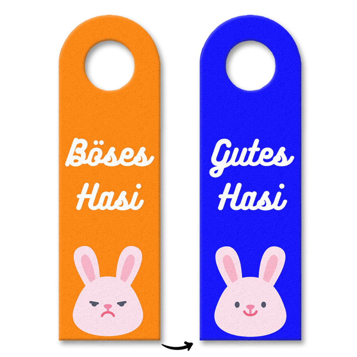 Gutes Hasi - Böses Hasi Hasen Türhänger -grün
