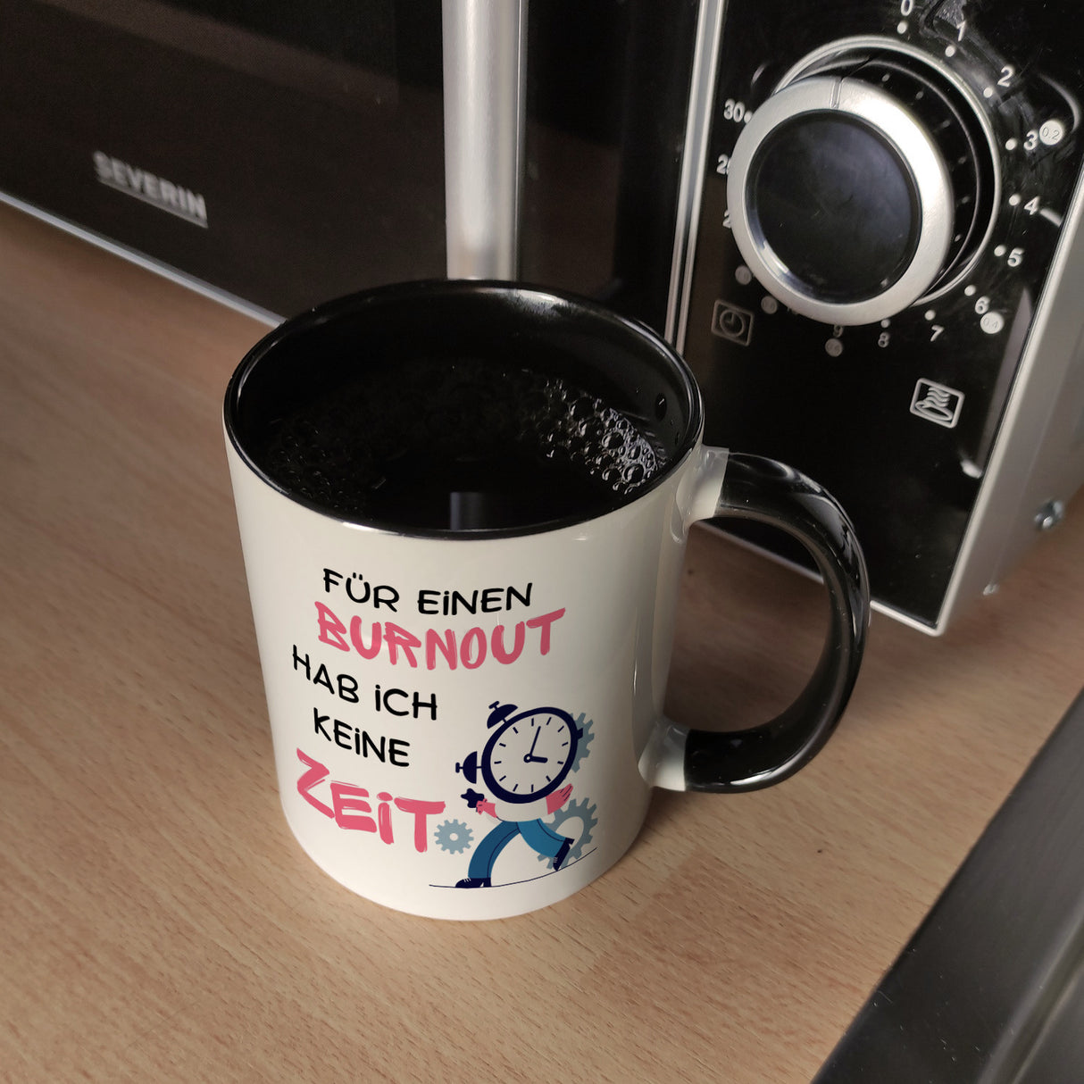 Büro Kaffeebecher mit Spruch Für einen Burnout keine Zeit in bunt