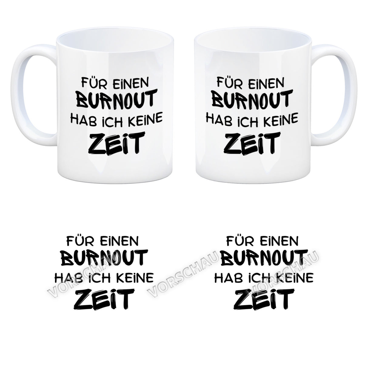 Büro Kaffeebecher mit Spruch Für einen Burnout keine Zeit in bunt