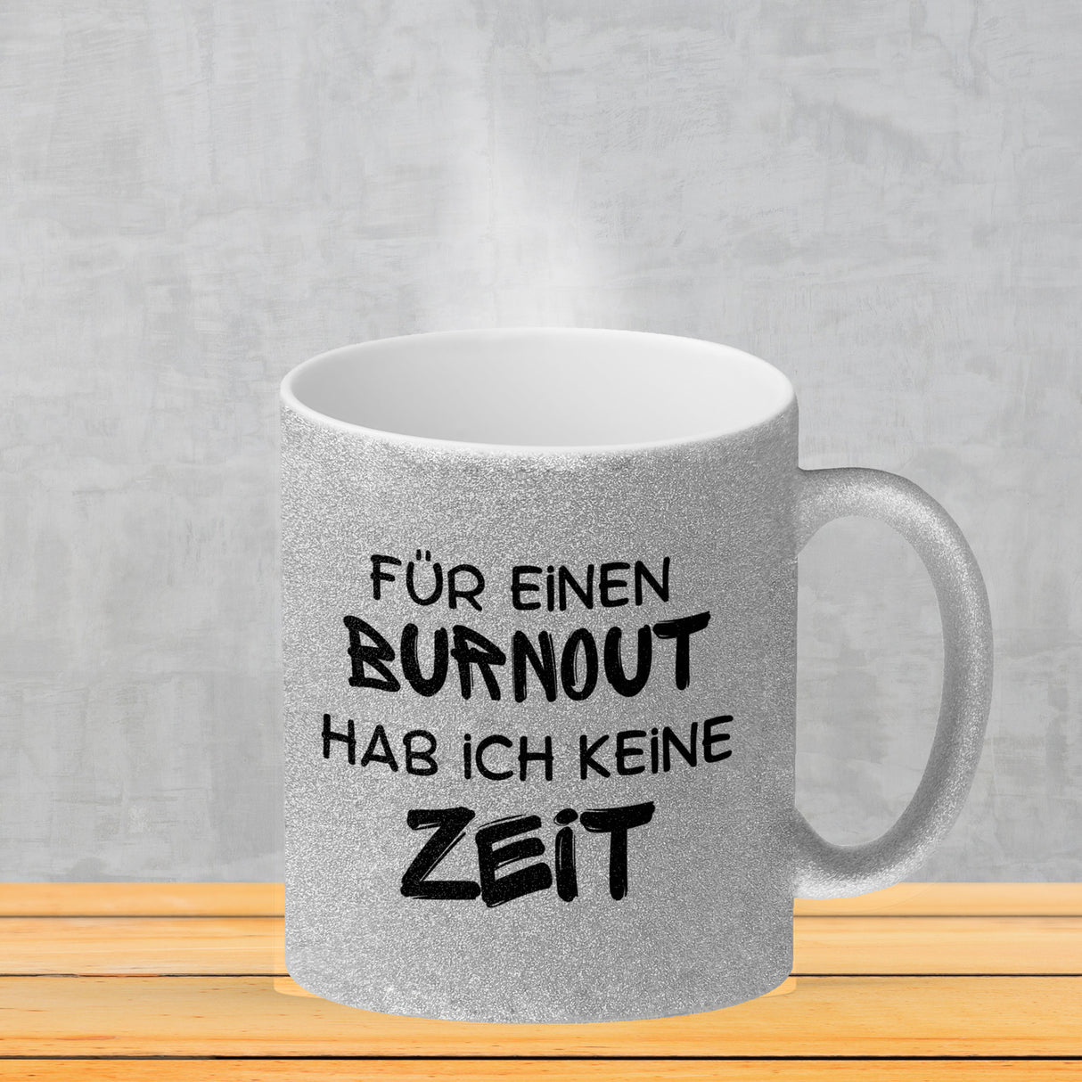 Büro Kaffeebecher mit Spruch Für einen Burnout keine Zeit in bunt