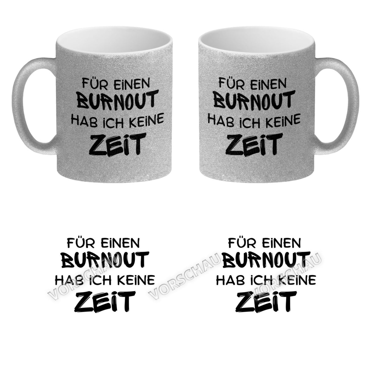 Büro Kaffeebecher mit Spruch Für einen Burnout keine Zeit in bunt