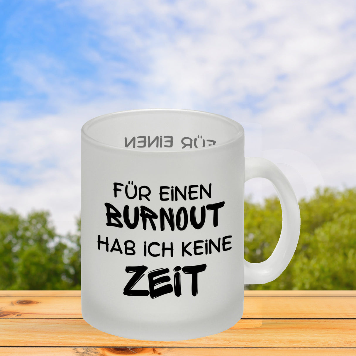 Büro Kaffeebecher mit Spruch Für einen Burnout keine Zeit in bunt