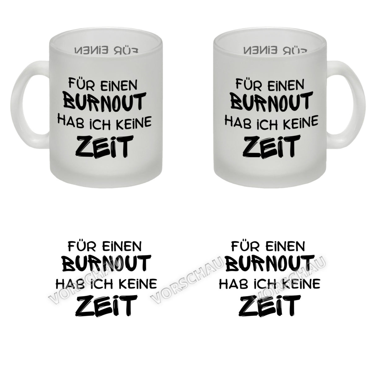 Büro Kaffeebecher mit Spruch Für einen Burnout keine Zeit in bunt