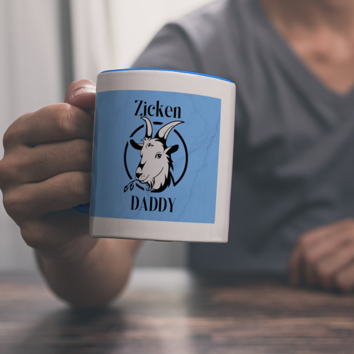Ziegen Kaffeebecher mit Spruch Zicken DADDY